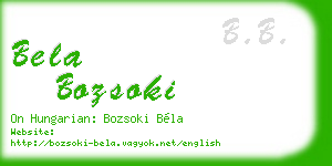 bela bozsoki business card